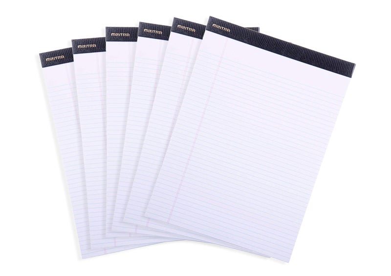 Mintra Office Legal Pads - ((PREMIUM WHITE 6pk, 8.5in x 11in, NARROW RULED)) - Image 1